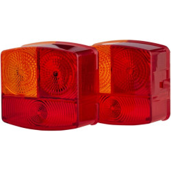 Šviesos lęšis, raudonas/skaidrus/gintarinis, kvadratinis galinis/kairysis Hella 9EL134739001