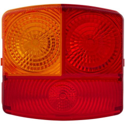 Šviesos lęšis, raudonas/skaidrus/gintarinis, kvadratinis galinis/kairysis Hella 9EL134739001