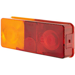 Šviesus lęšis, gintarinis/raudonas, stačiakampis galinis/kairysis Hella 9EL112743001