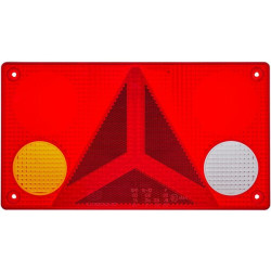 Šviesos lęšis, raudonas/skaidrus/gintarinis galinis/kairės Hella 9EL340203011