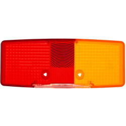 Šviesos lęšis, raudonas/skaidrus/gintarinis, stačiakampis galinis/kairysis Hella 9EL997451001