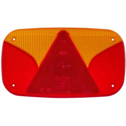 Šviesus objektyvas, raudonas/skaidrus/gintarinis 244x138mm galinis/kairės Hella 9EL990632001