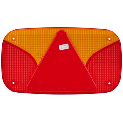 Šviesus objektyvas, raudonas/skaidrus/gintarinis 244x138mm galinis/kairės Hella 9EL990632001