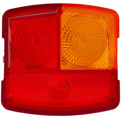 Šviesos lęšis, gintarinis/raudonas, kvadratinis galinis/kairysis Hella 9EL137307001