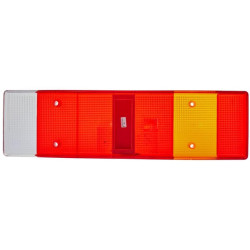 Šviesos objektyvas, raudonas/skaidrus/gintarinis, stačiakampis LH/RH/galinis Hella 9EL146887001