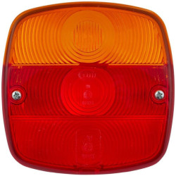 Šviesos objektyvas, raudonas/gintarinis 141x129x63mm LH/RH/galinis Hella 9EL119614031