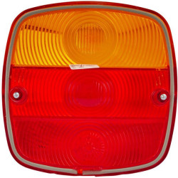 Šviesos objektyvas, raudonas/gintarinis 141x129x63mm LH/RH/galinis Hella 9EL119614031