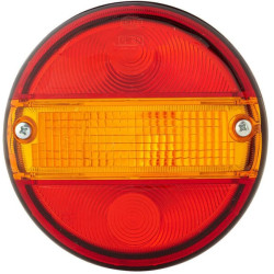 Šviesus objektyvas, gintarinis/raudonas, apvalus Ø140mm LH/RH/galas Hella 9EL113324001