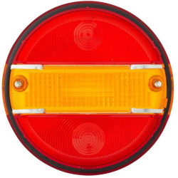 Šviesus objektyvas, gintarinis/raudonas, apvalus Ø140mm LH/RH/galas Hella 9EL113324001