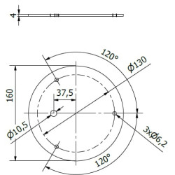 Švyturys suvirinamas kronšteinas, skirtas fiksuotam švyturiui 160 mm BS2017KR