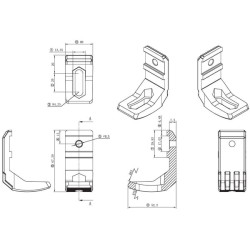 Galinio tvirtinimo kronšteino rinkinys, skirtas dviejų eilių šviesos juostoms BRADB1