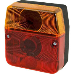 Galinis kvadratinis žibintas, 12/24V, gintaras/raudonas, užsukamas, 110x102mm, reklama 1400680200