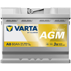 Akumuliatorius 12V 60Ah 680A A8 VARTA Dynamic AGM 560901068