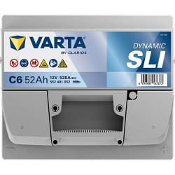 Baterija 12V 52Ah 520A C6 VARTA Dynamic SLI 552401052