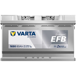 Baterija 12V 80Ah 800A N80 VARTA Dynamic EFB 580500080