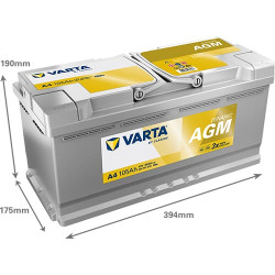 Baterija 12V 105Ah 950A A4 VARTA Dynamic AGM 605901095