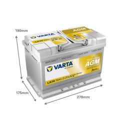 Akumuliatorius 12V 70Ah 760A LA70 VARTA Profesionalus dvigubos paskirties AGM 840070076