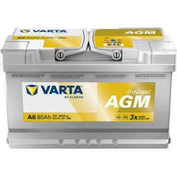Baterija 12V 80Ah 800A A6 VARTA Dynamic AGM 580901080