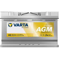 Baterija 12V 80Ah 800A A6 VARTA Dynamic AGM 580901080