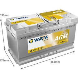 Baterija 12V 95Ah 850A A5 VARTA Dynamic AGM 595901085