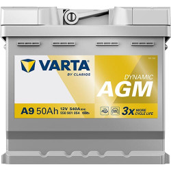 Akumuliatorius 12V 50Ah 540A A9 VARTA Dynamic AGM 550901054