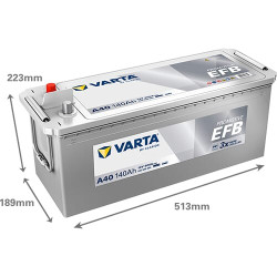 Baterija 12V 140Ah 800A A40 VARTA Dynamic EFB 640500080