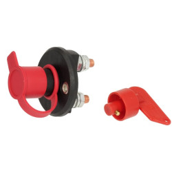 Akumuliatoriaus jungiklis apvalus, juodas, M8, 12/24V, 150A/500A (5sek), IP40 SW10005KR