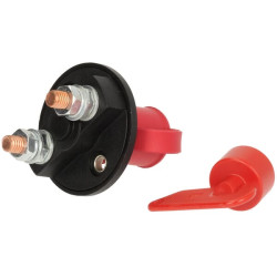 Akumuliatoriaus jungiklis apvalus, juodas, M8, 12/24V, 150A/500A (5sek), IP40 SW10005KR