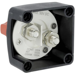 Akumuliatoriaus jungiklis kvadratinis, juodas, M10, 12/24V, 300A/1000A (5sek), IP54 SW10006KR