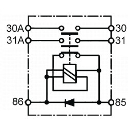 Pagrindinis jungiklis, baterija, 12V, 250A, 2 kontaktų 6EK008776001