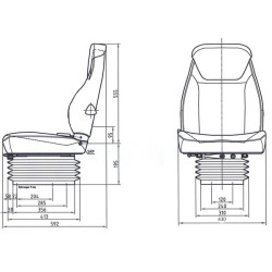 PVC sėdynė, pneumatinė spyruoklė TS53000GP