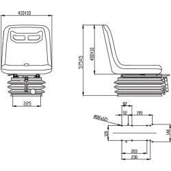 Medžiaginė sėdynė, mechaniškai spyruoklinė TS42000KR