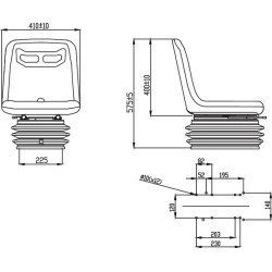PVC sėdynė, pneumatinė spyruoklė TS51000KR