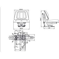 PVC sėdynė, mechaniškai spyruoklinė TS15500KR