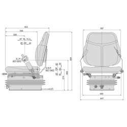 PVC sėdynė, pneumatinė spyruoklė, 12V su diržu, SC74 M97 Cobo SC1077333