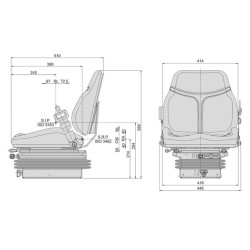 Medžiaginė sėdynė, mėlyna, mechaniškai spyruoklinė, SC76 M200 Cobo SC1077293