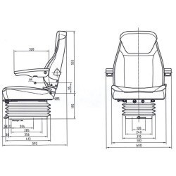 Medžiaginė sėdynė, pneumatinė spyruoklė TS54000GP