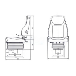 Medžiaginė sėdynė, pneumatinė spyruoklė TS54000GP
