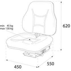 Medžiaginė sėdynė, mechaninė pakaba TS23700KR