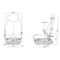 Sėdynės KAB 83/E1 mechaninės pakabos audinys SK210874