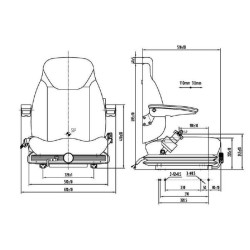 PVC sėdynė mechaniškai spyruoklinė TS38000GP