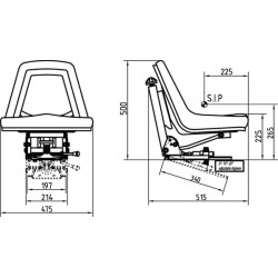 PVC sėdynė, mechaniškai spyruoklinė TS49000GP