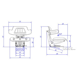 PVC sėdynė, mechaniškai spyruoklinė TS25000GP