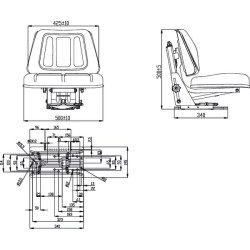 PVC sėdynė mechaninė spyruoklė TS15501KR