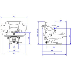 PVC sėdynė mechaninė spyruoklė TS15601KR