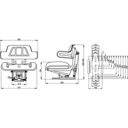 PVC sėdynė mechaninė spyruoklė TS15601KR
