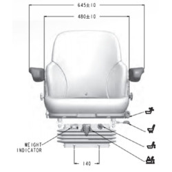 Sėdynės su atrama porankiams MS3007