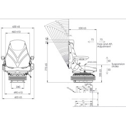 Medžiaginė sėdynė, pneumatinė spyruoklė TS55000KR