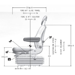 Sėdynė su pneumatine pakaba AS3045A