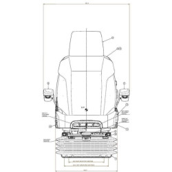 Sėdynė KAB 65/K1 statybinei technikai, pneumatinės pakabos audinys SK199453